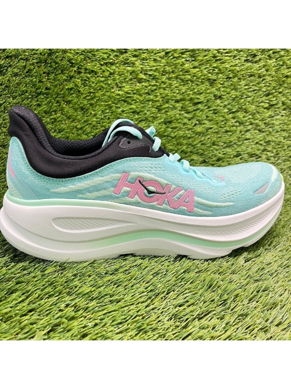 Hoka One One Bondi 9 Womens Size 11 Blue White Athletic Running Shoes Sneakers